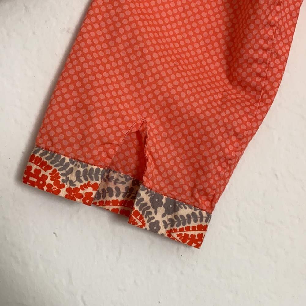 J. Crew - Neon Papaya Coral Dot Tassel Tie Tunic - Picture 5 of 6